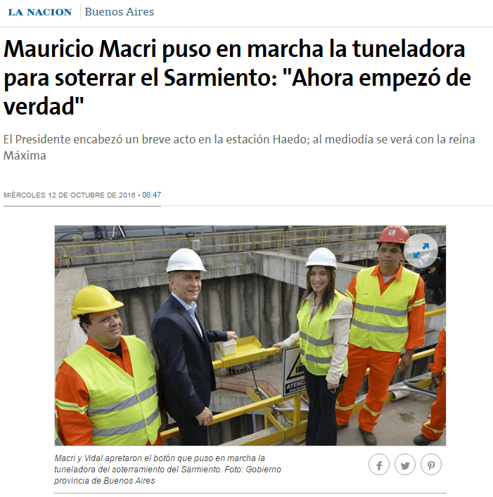 Macri inaugurando las obras del Soterramiento del tren Sarmiento
