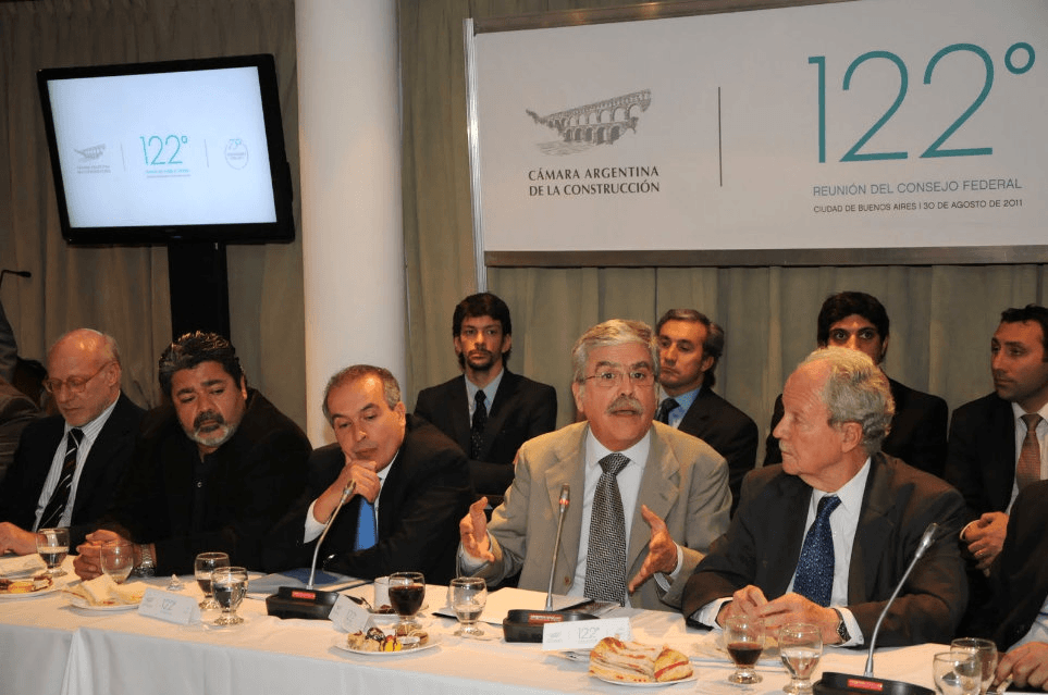 Julio De Vido y José Lopez en la Cámara Argentina de la Construcción.