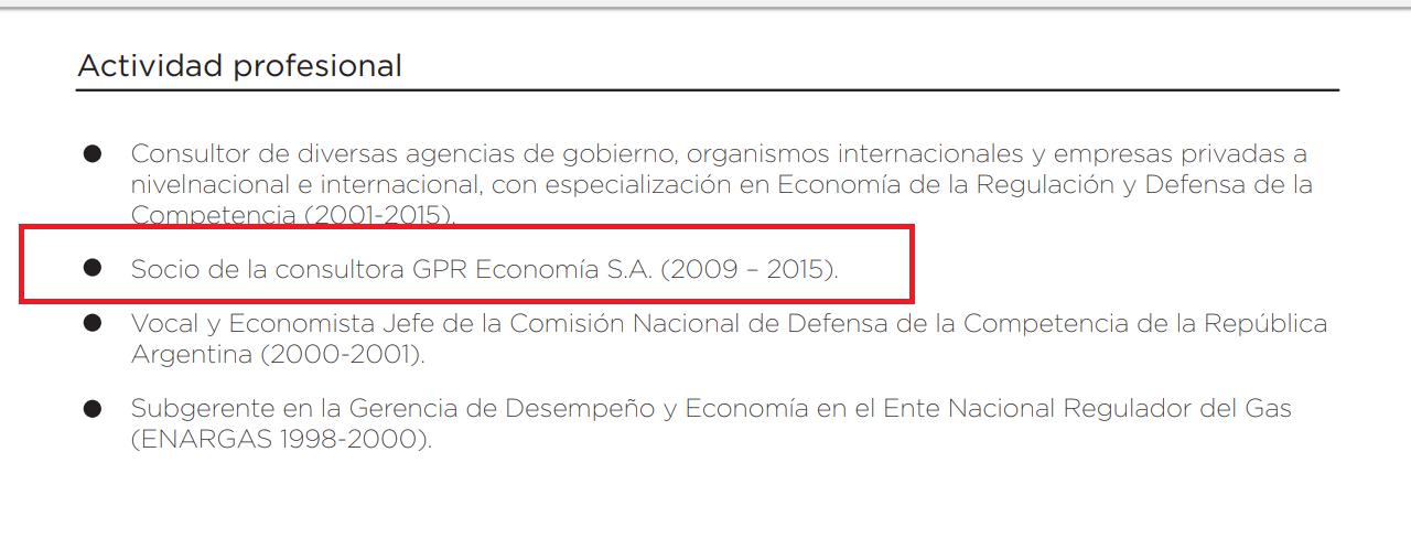 Esteban Greco, Marina Bidart, CNDC, Comisión Nacional de Defensa de Competencia, GPR Economía SA, Clarín, Cablevisión, Telecom, Eduardo Stordeur, María Fernanda Viecens, Pablo Trevisan, Macri, Magenetto, Peña
