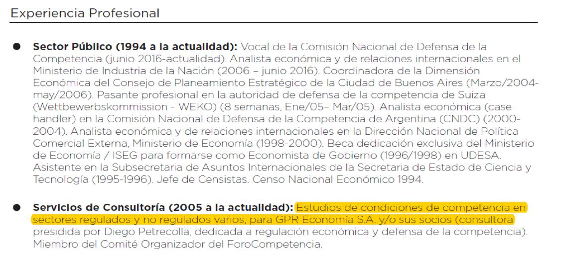 Esteban Greco, Marina Bidart, CNDC, Comisión Nacional de Defensa de Competencia, GPR Economía SA, Clarín, Cablevisión, Telecom, Eduardo Stordeur, María Fernanda Viecens, Pablo Trevisan, Macri, Magenetto, Peña