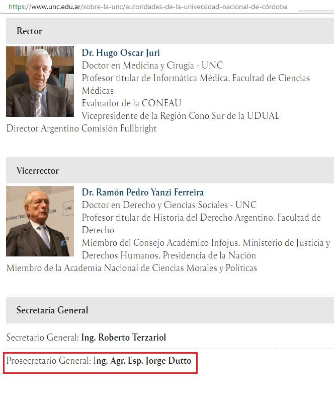 Monsanto, Jorge Dutto, UNC, Universidad de Córdoba, Malvinas Argentinas, Marcelo Conrero, Facultad de Ciencias Agropecuarias, Rector, Gustavo Mathieu, Radio Mitre, Gestión Institucional, Reforma Universitaria