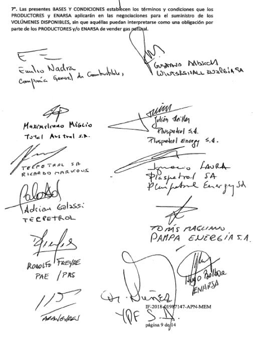 FMI, Macri, Gas Natural, Juan José Aranguren, Ministro de Energía, YPF, Tecpetrol, TOTAL, CGC, DOWN, Wintershall, PAE del grupo Bulgheroni, Pluspetrol, SHELL, secretario de Energía Javier Iguacel, Vaca Muerta, petróleo, AUH (Asignación Universal por Hijo)