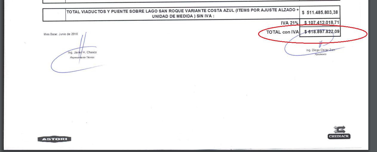 lago San Roque, Puente, Gobernador José Manuel de la Sota, Astori, Fundación Mediterránea, gobernador Juan Schiaretti, UTE, Chediack, Estadio Kempes, corrupcion, obra publica