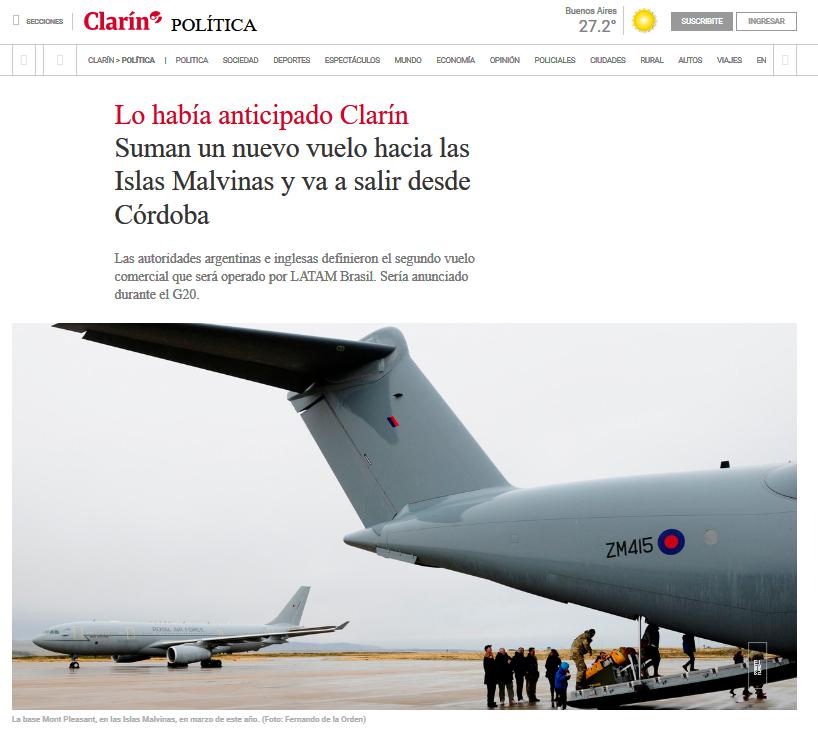 Malvinas, Macri, Faure, Pompeo, San Pablo, Santiago, Punta Arenas, Islas Malvinas, gobierno, vuelo, Militares