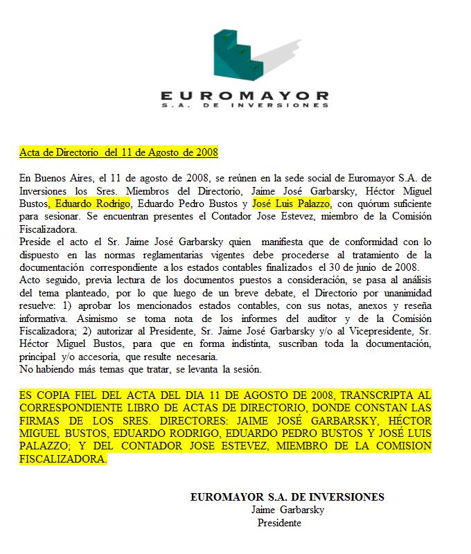 Euromayor, Pro Córdoba, Cambiemos, senadora nacional Laura Rodríguez Machado, Relaciones Institucionales, fondos a cuevas financieras, corrupción, estafa, Mauricio Macri, constructora, desarrollista, encarcelamiento