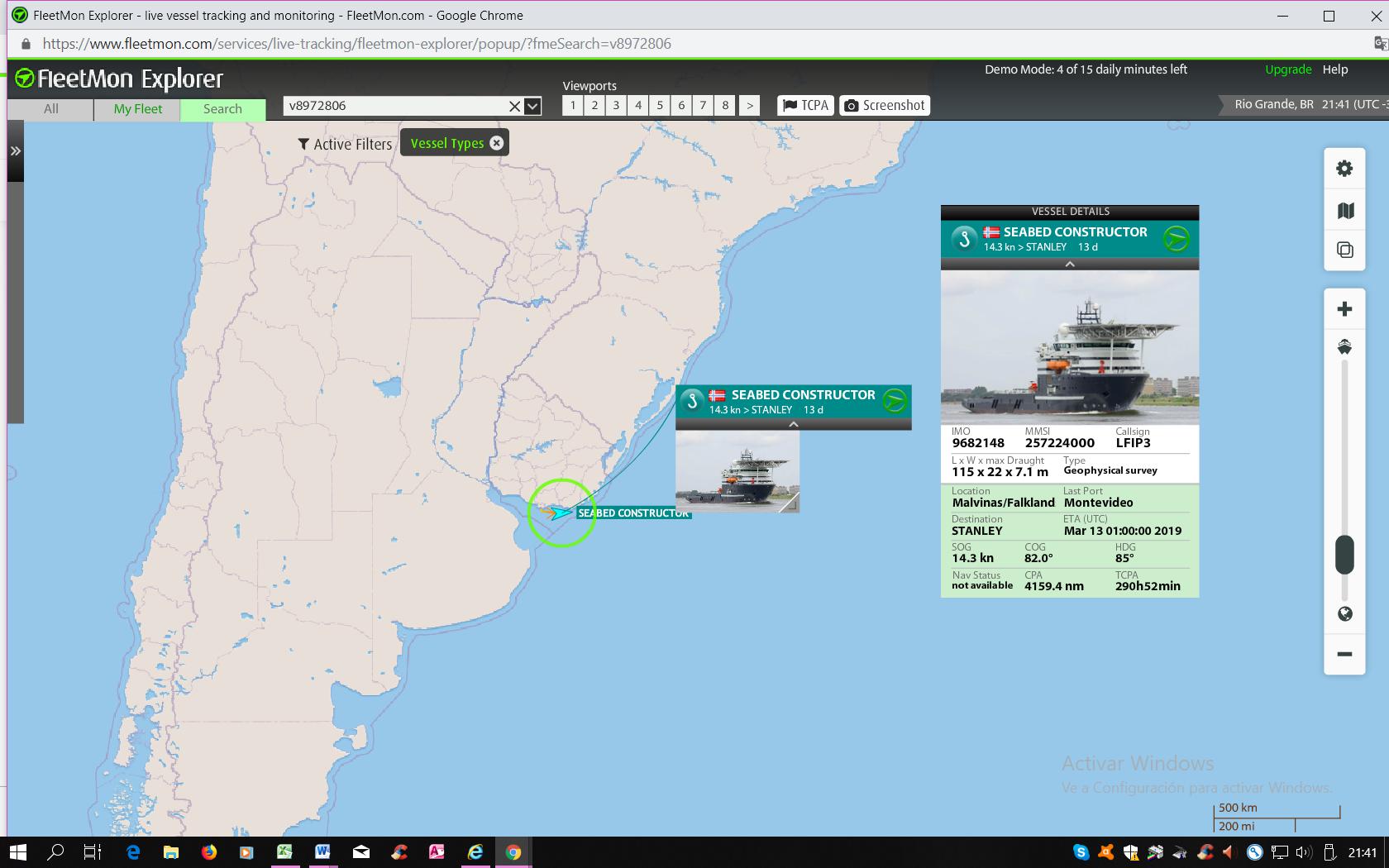 Seabed Constructor, barco de servicios petroleros, noruega, inglés Swire Group, Ocean Infinity, ARA San Juan, plataforma continental argentina, buque coreano cerealero, Puerto Argentino, islas Malvinas, petroleo