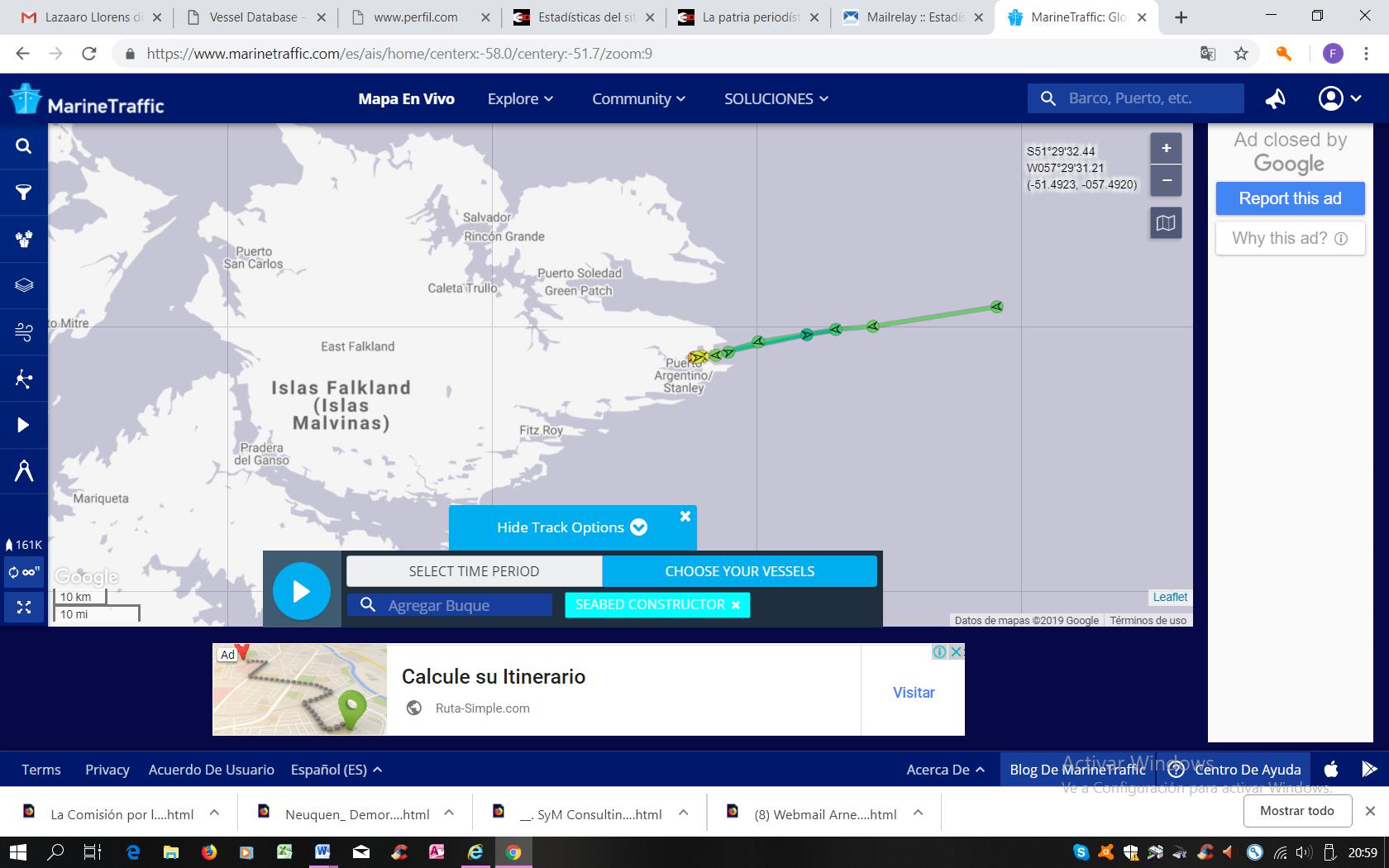Seabed Constructor, barco de servicios petroleros, noruega, inglés Swire Group, Ocean Infinity, ARA San Juan, plataforma continental argentina, buque coreano cerealero, Puerto Argentino, islas Malvinas, petroleo