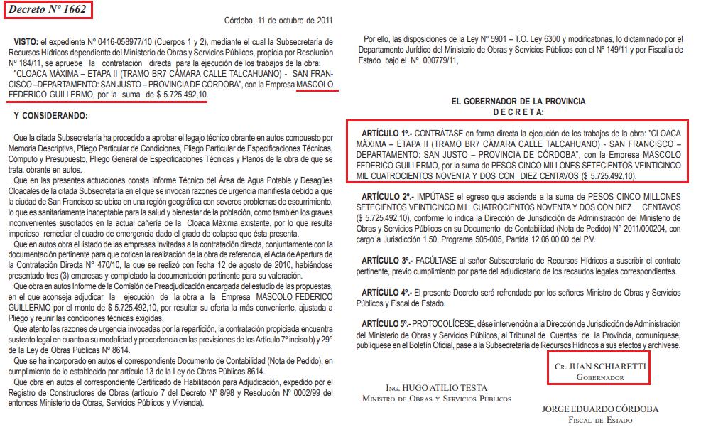 Guillermo Mascolo, Cambiemos, Ramón Mestre, offshore, Florida, Estados Unidos, Schiaretti, M.B. Construcciones S.A., Testaferro, corrupción