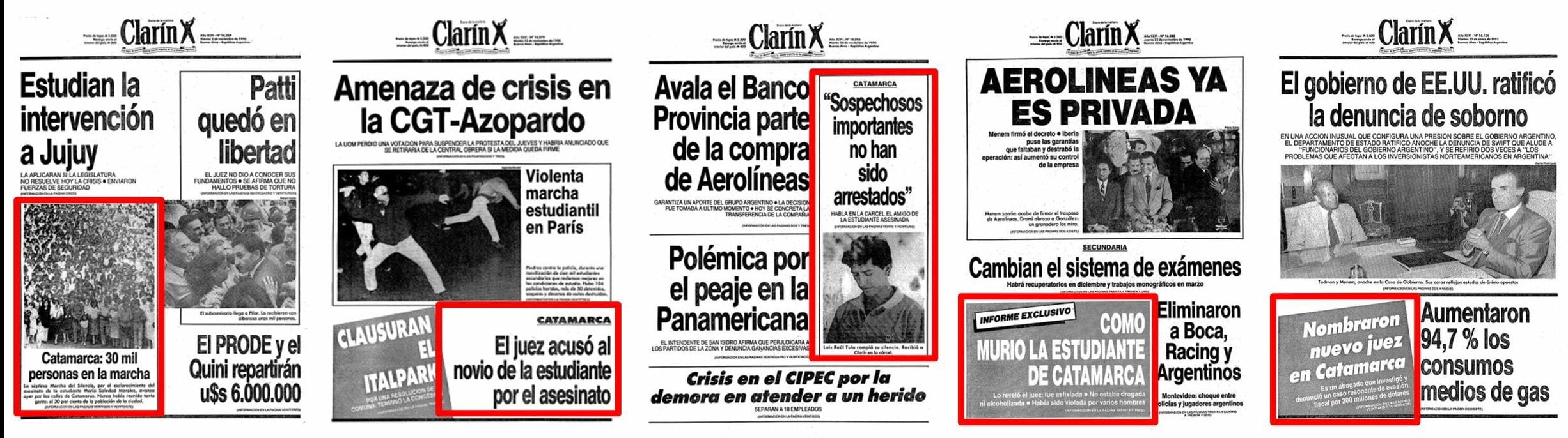 María Soledad Morales, Minera, Clarín, La Cumbrera, Oro