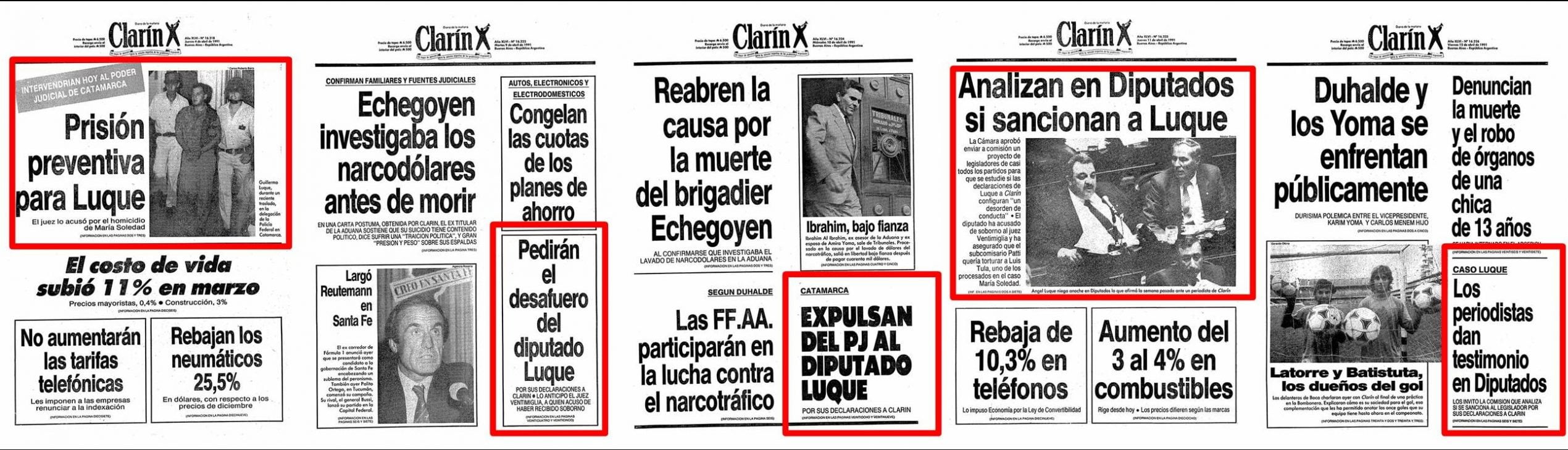 María Soledad Morales, Minera, Clarín, La Cumbrera, Oro