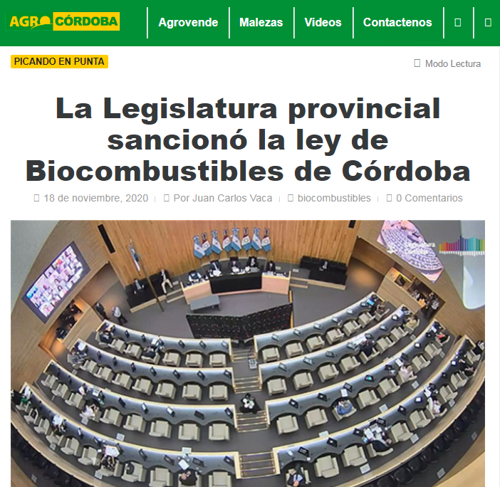 cordobesismo, schiaretti, bioetanol