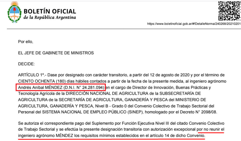 Andrés Méndez, Tomás Méndez, glifosato, fumigaciones