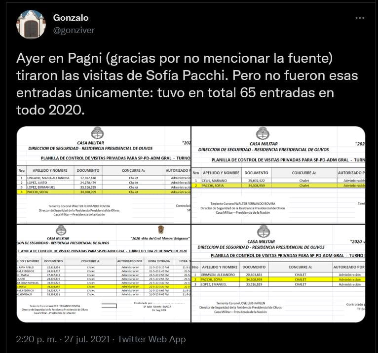 Fotogate, Alberto Fernández, Quinta de Olivos, Fabiola Yañez