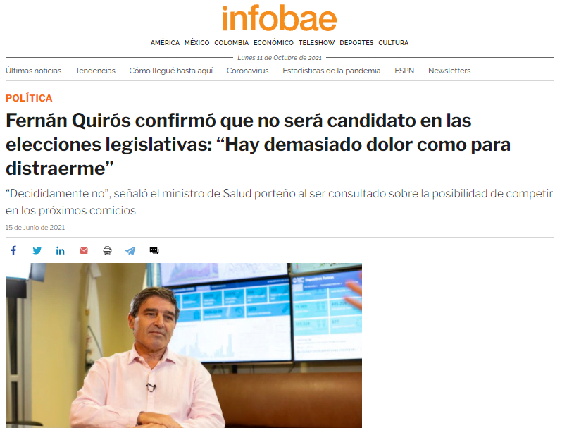 CABA, Fernán Quirós, pandemia, tasa mortalidad, Covid