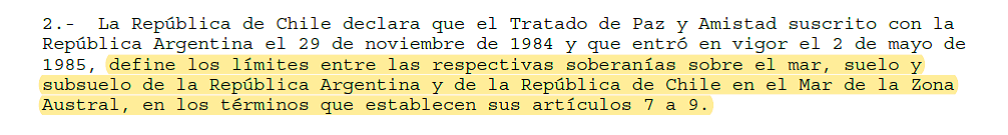 Conflicto Mar Austral, Chile, Argentina, Tratado 1984