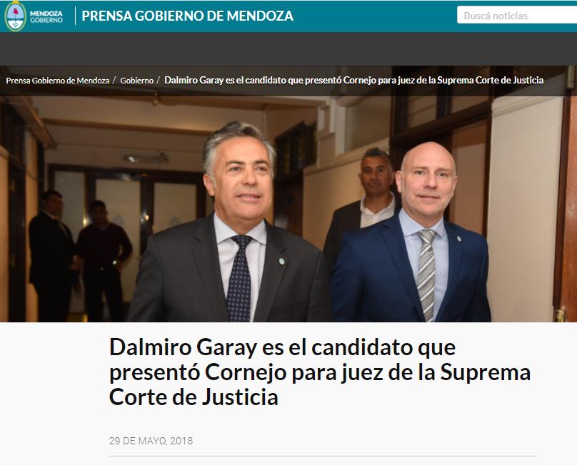 Mendoza, disciplinamiento justicia, Cornejo, Suarez