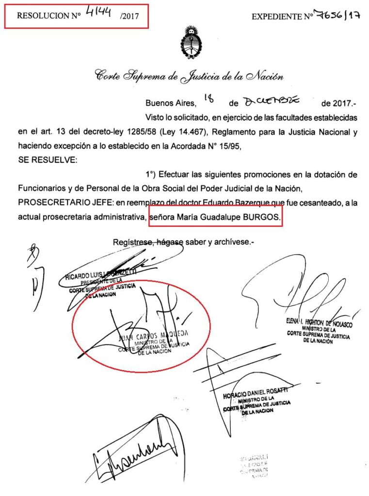 Dictadura judicial, Corte Suprema, Macri, Magnetto, Rosatti, Rosenkrantz, Maqueda, Lorenzetti, encarpetados