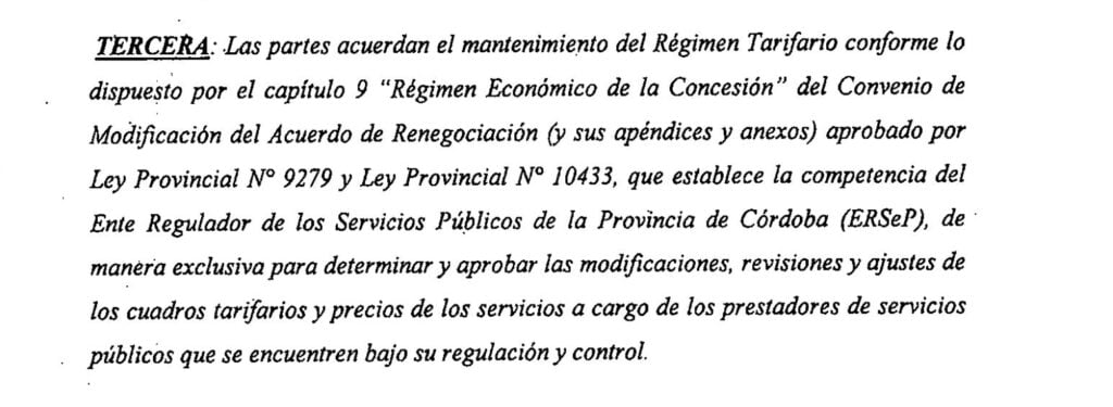 Aguas Cordobesas, tarifa hiper dolarizada, ERSeP, Mesa Tarifiaria, Roggio, Schiaretti