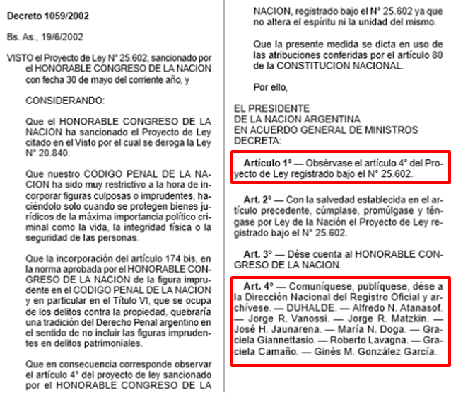 Malas praxis FMI, Senado, Poder Ejecutivo, fraude ley subversión económica
