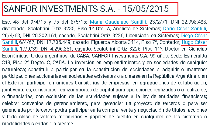 Diego Santilli, grupo Santilli Forchieri, offshores, fuga de divisas