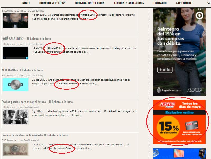 Perro Horacio Verbistky, Cohete a la Luna, periodismo marrón