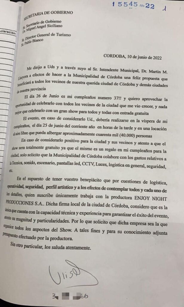 Ulises Bueno, Enjoy Nigth, Miguel Siciliano, Pablo Bianco, Martín Llaryora