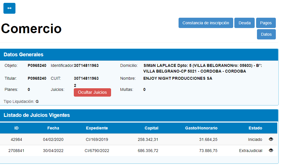 Ulises Bueno, Enjoy Nigth, Miguel Siciliano, Pablo Bianco, Martín Llaryora