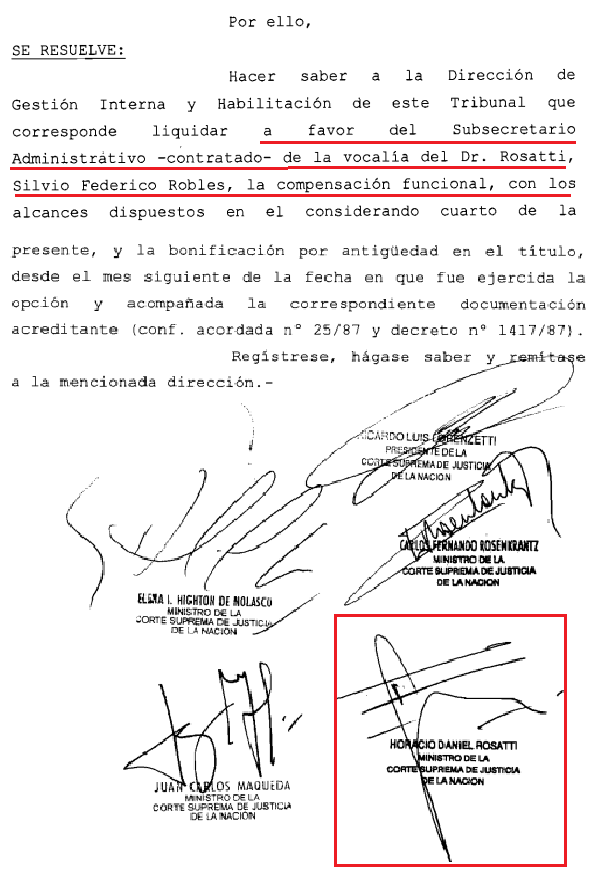 Corrupción Corte Suprema, Silvio Robles, Laura La Torre, Horacio Rosatti, Mauricio Macri