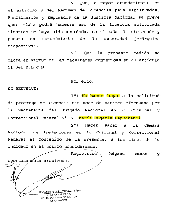 Jueza federal María Eugenia Capuchetti, encapuchadora PRO, Comodoro Py