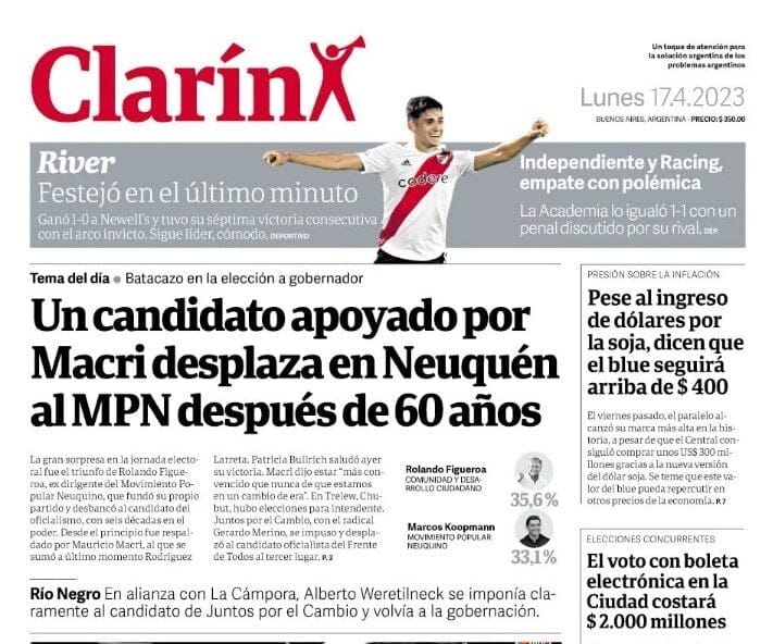 Alerta políticos, resultad elecciones Neuquén, Rio Negro, Macri, Bullrich, milei, Frente de Todos, Juntos por el Cambio