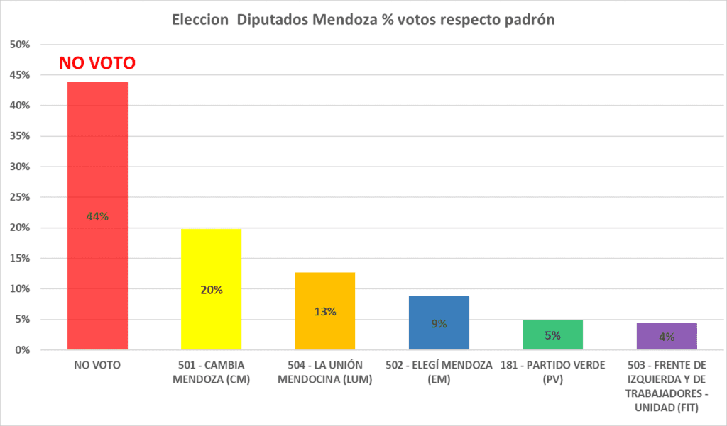 Elecciones Mendoza gano NO VOTO caida representación