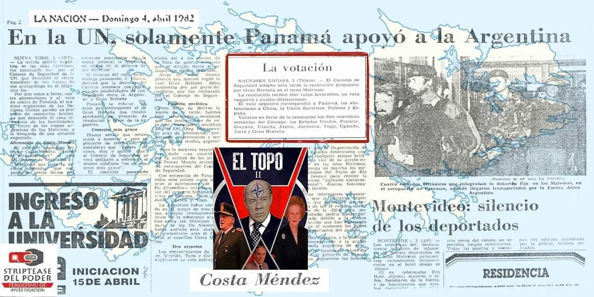 Guerra Malvinas comunicaciones secretas a traves La Nación con el topo Costa Mendez, Traición en la ONU