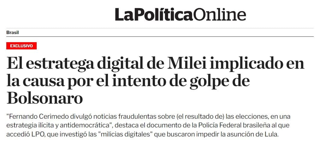 Cerimedo super troll bolsonaro milei offshore típica casta