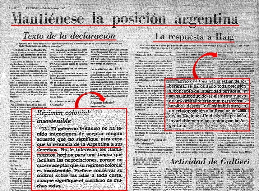 Guerra Malvinas, mensajes secretos a traves La NAcion con topo de la OTAN Costa Méndez, 10, crimen de guerra hundimiento Belgrano
