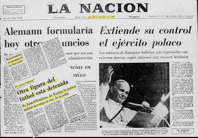 Mensajes secretos a través diario LA NACION con topo de la OTAN canciller Costa Méndez affaire naftas adulteradas