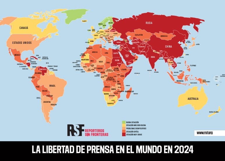 RSF Reporteros Sin Frontera Argentina perdió 65 % su libertad de expresión, peor que Afganistán