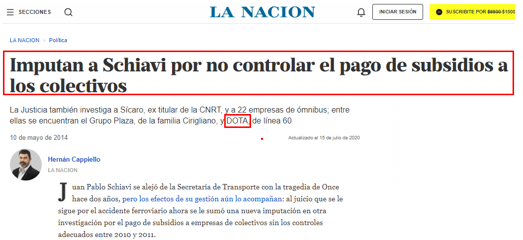 Bajo la sombra de Milei padre vinculado con DOTA, los subsidios al transporte crecieron sustancialmente USD 5 millones por día