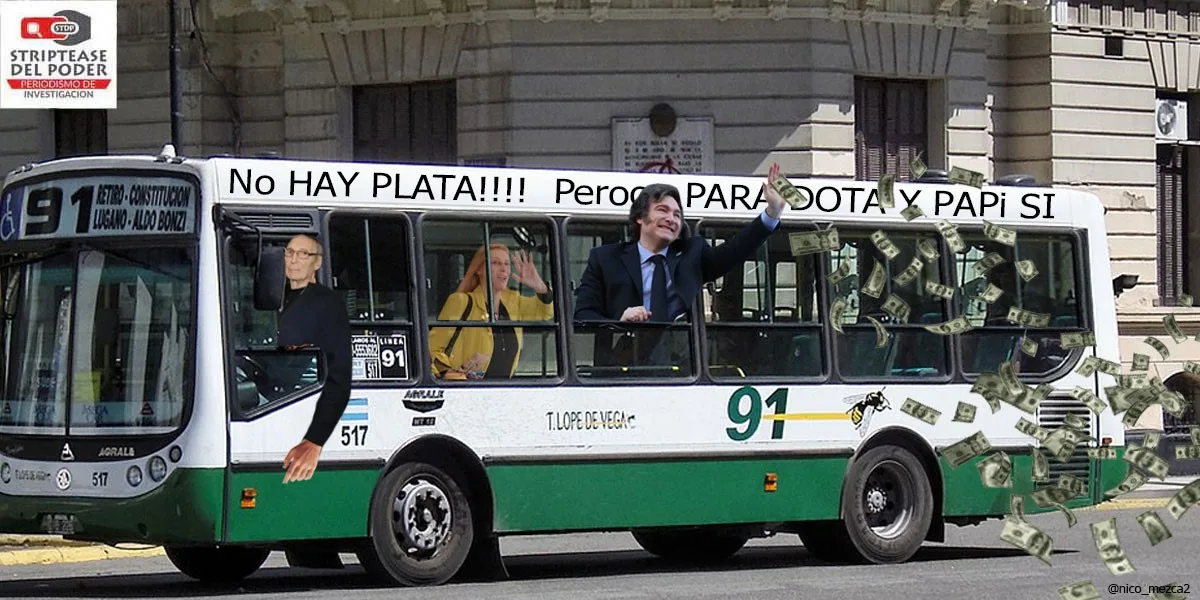 Bajo la sombra de Milei padre vinculado con DOTA, los subsidios al transporte crecieron sustancialmente USD 5 millones por día
