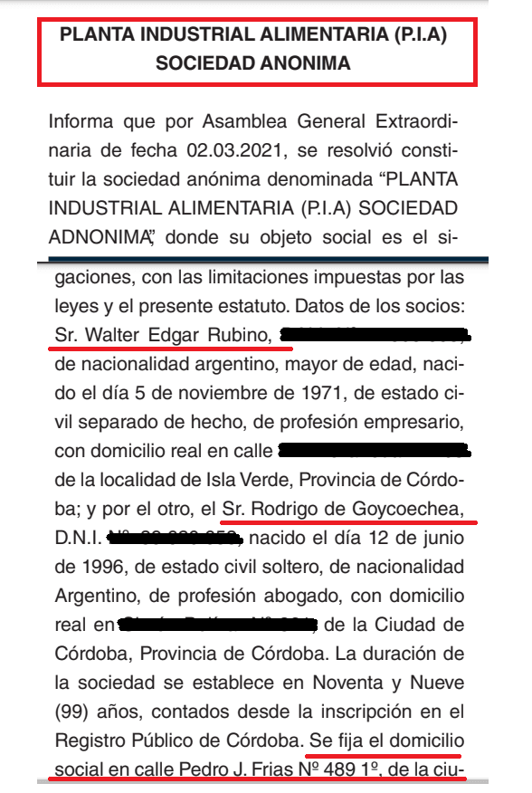 Cordobesismo: Rubino fuerte aportante a la campaña de Llaryora, socio de un “arrepentido” en la causa Cuadernos y en los Panamá Papers