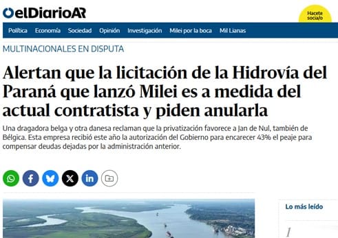 La licitación de la Hidrovia hizo agua y naufragó por que el direccionamiento hacia Jan de Nul se pasó de rosca