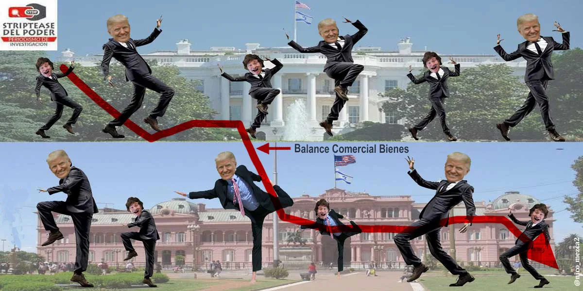 Desesperado, Milei imita en todo a Trump para que el FMI le preste, sino no se le cae la estantería encima