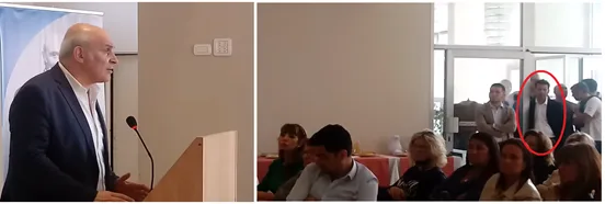 El disertante José Luis Espert y Federico Machado