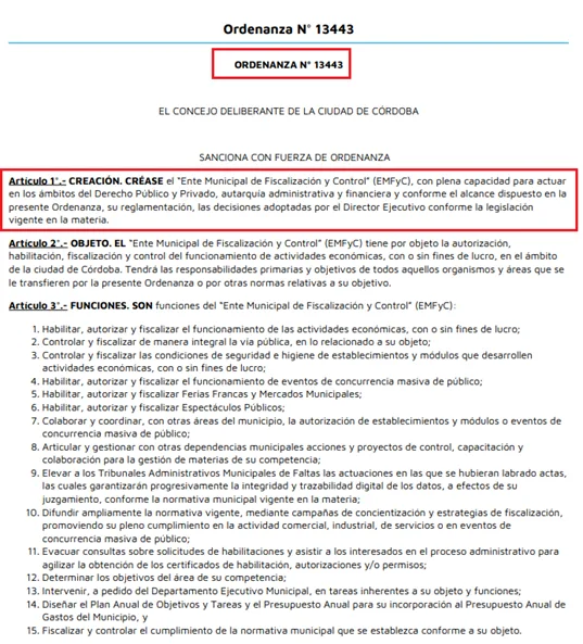 Ordenanza 13443