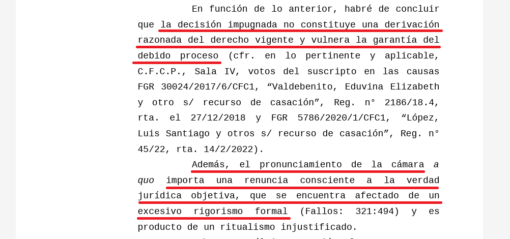 Fallo de la Casación