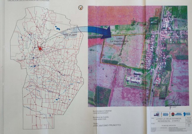 Ubicación en el mapa de Estación Juárez Celman y loteo La Vieja Estancia