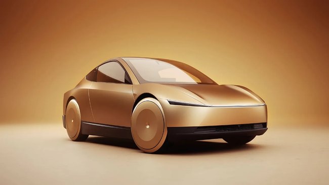 Modelo conceptual de Cybercab, taxi autónomo presentado por Tesla en el evento “We, Robot”, en Burbank, California.