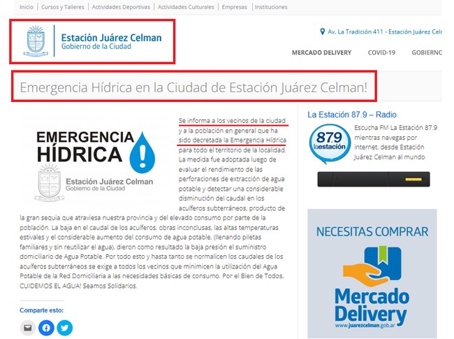 Fuente: página web de la municipalidad de Estación Juárez Celman